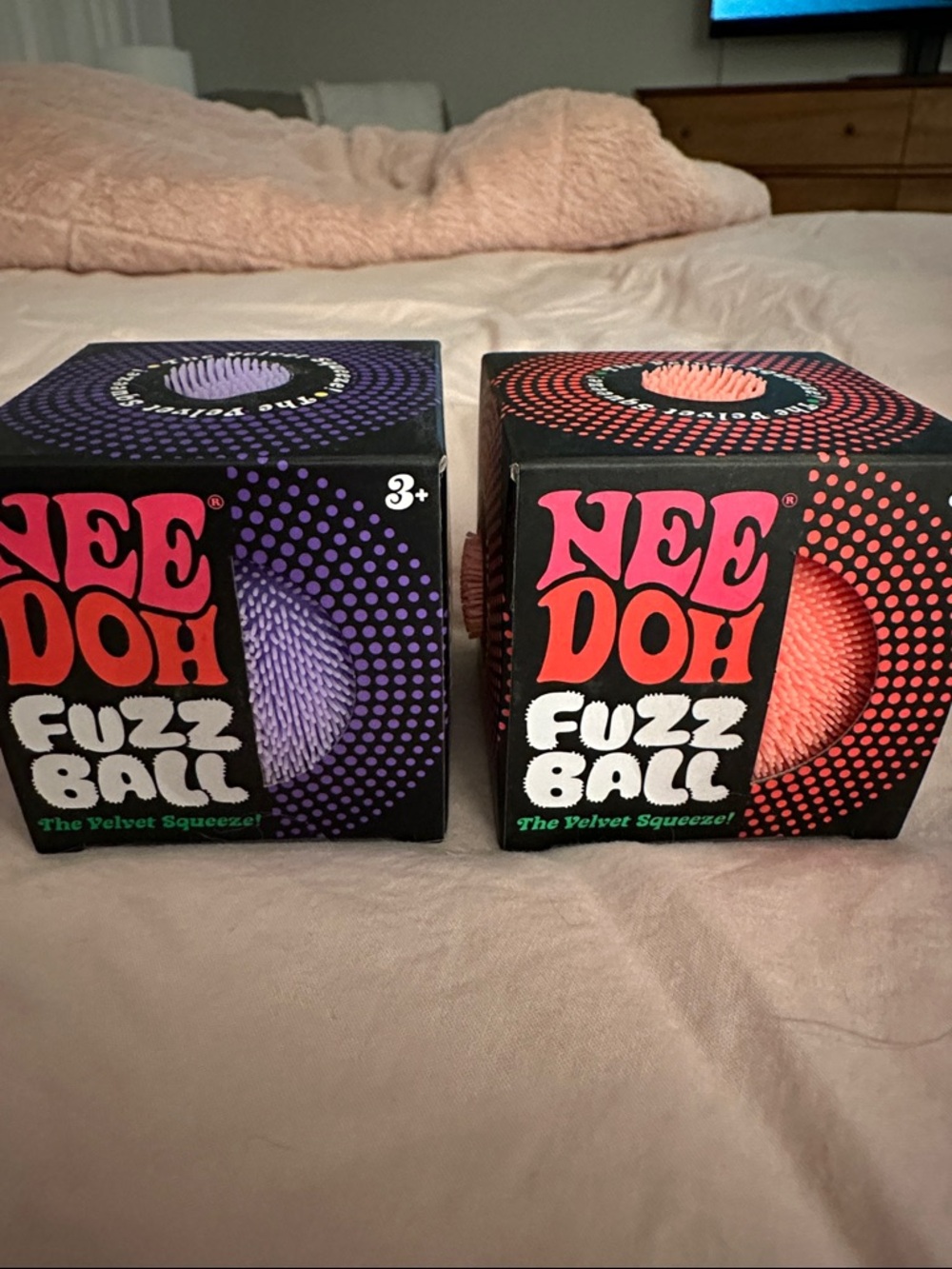 Fuzz Ball Kids Stress Toy - Purple and orange